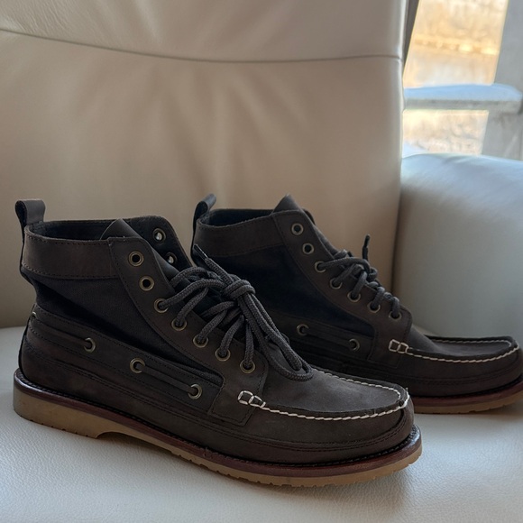 👍New Men’s Lands' End Dark Brown Leather Boots size 9.5 - Picture 5 of 12